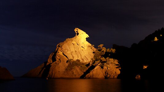 Night landscape nature mediterranean sea