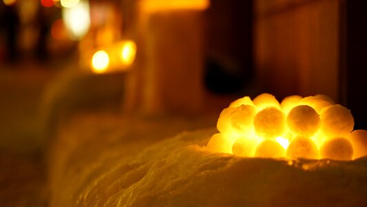 Snow ball lighting tourist destination