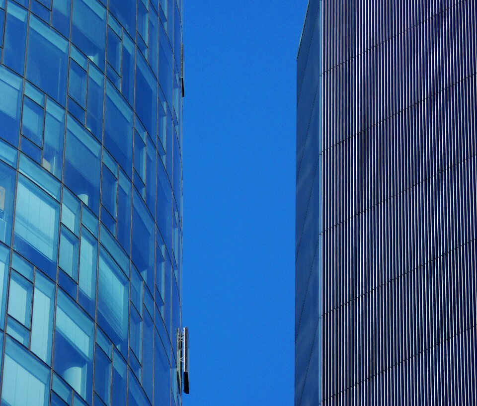 Building skyscrapers mirroring photo