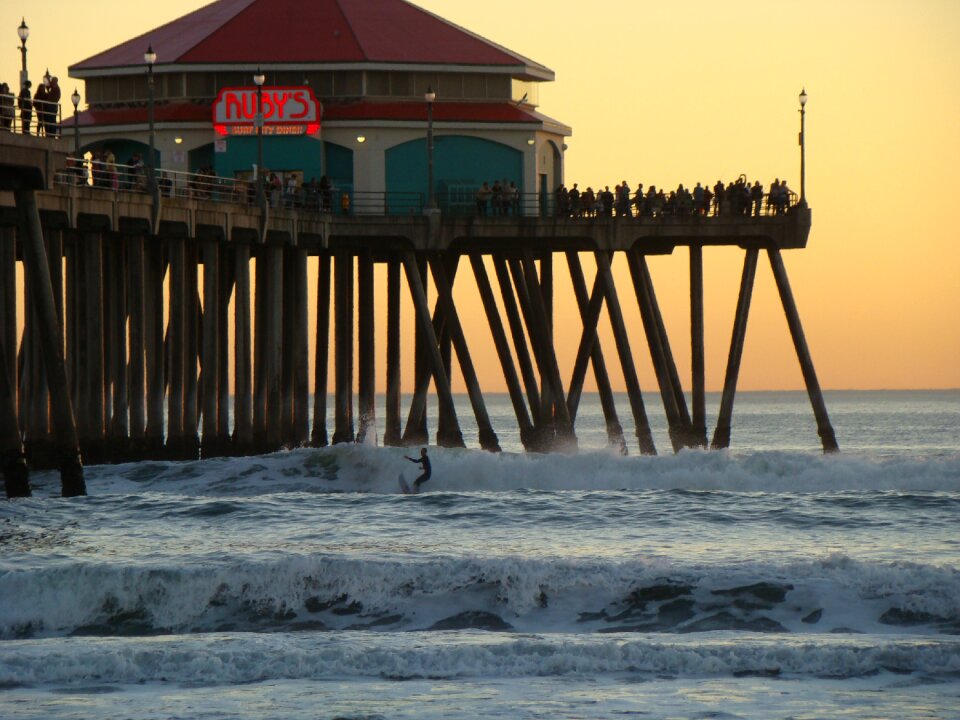 Huntington beach surfer waves