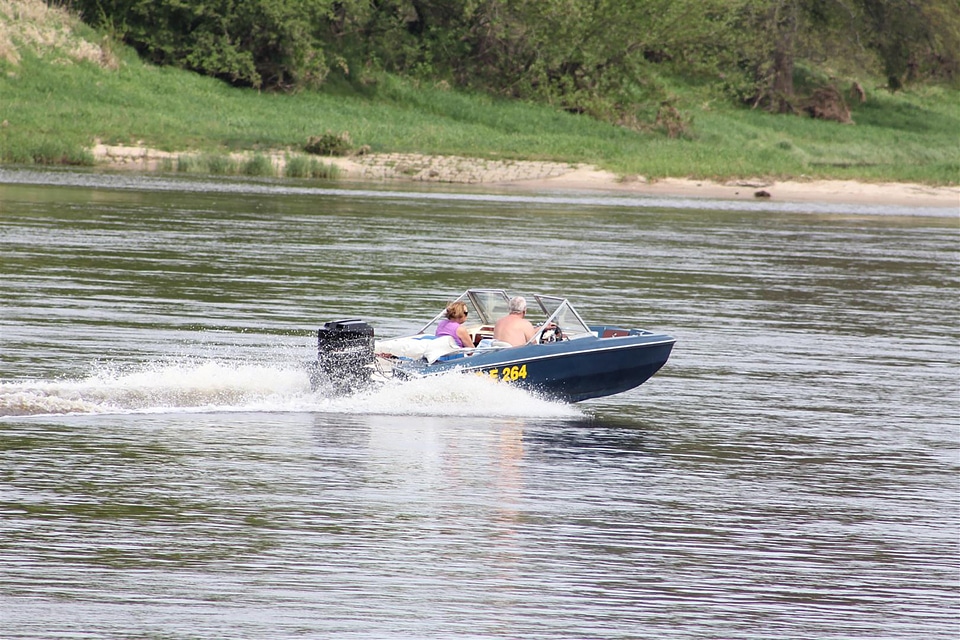 Motor boat river speed photo
