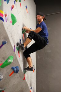 Person rock climbing active photo