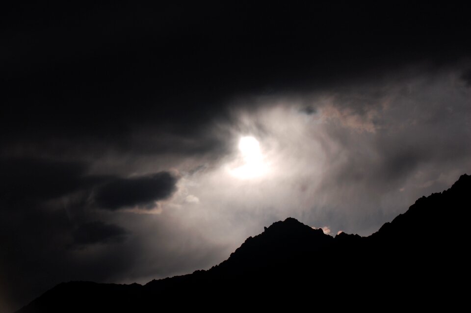 Evening dusk mountaintop photo