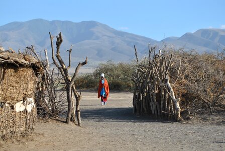 Massai inhabitants village