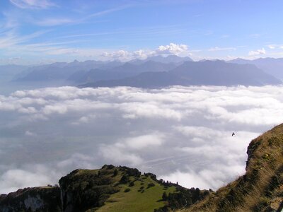 Distant view summit clouds photo