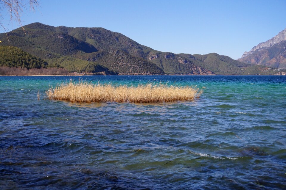 Blue water landscape