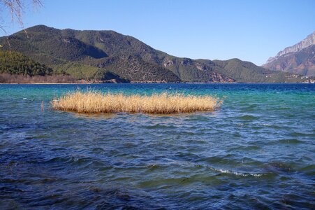 Blue water landscape