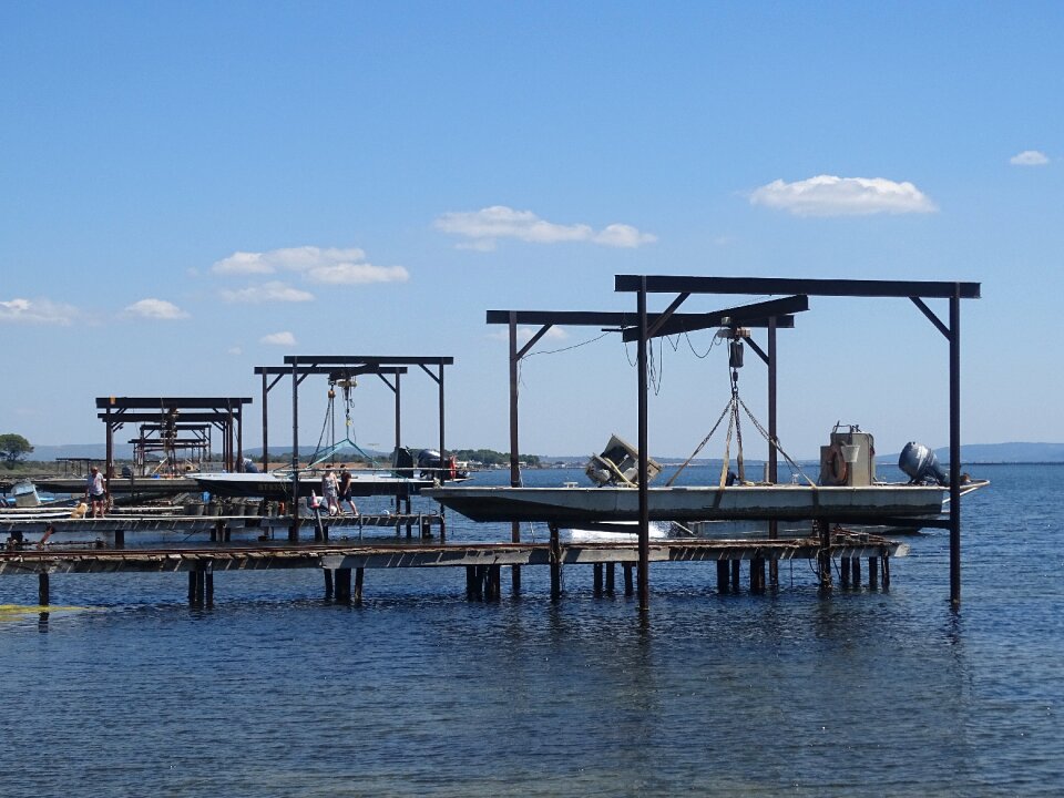 Oyster pond of thau marseillan