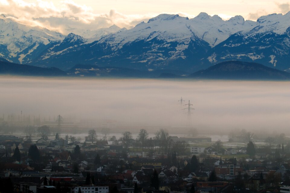 Alpine mountains landscape