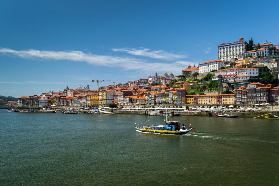 Historic city boat sky