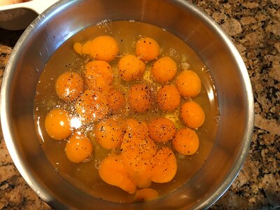 Breakfast organic yolks photo