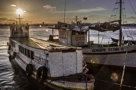 Boats sunset rio