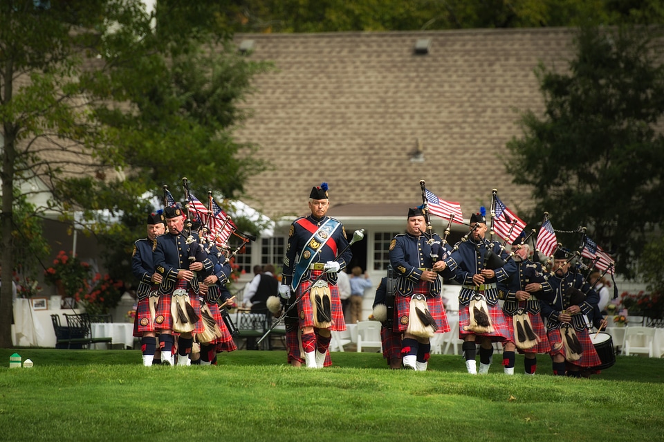 Memorial service marching