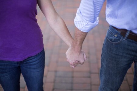 Hand in hand valentine's day people