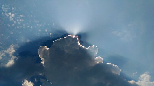 Cloudy sunlight ray
