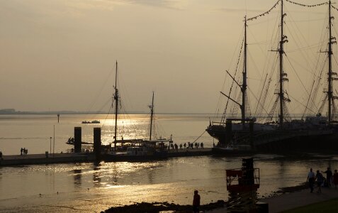 Windjammer water wadden sea photo