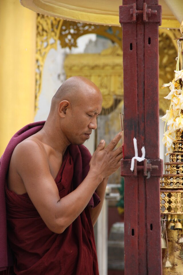 Golden pagoda praying brown pray