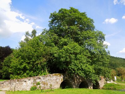 Blue sky landscape stone photo