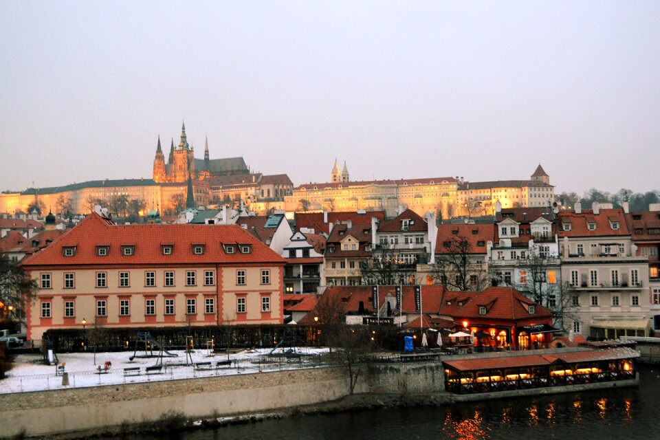 Europe prague castle bridge