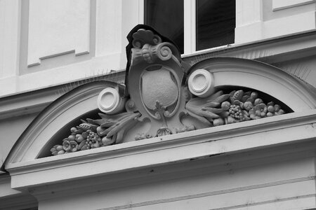 Historic house above the window ledge decorative architectural element
