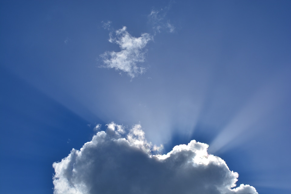 Dark clouds sky blue