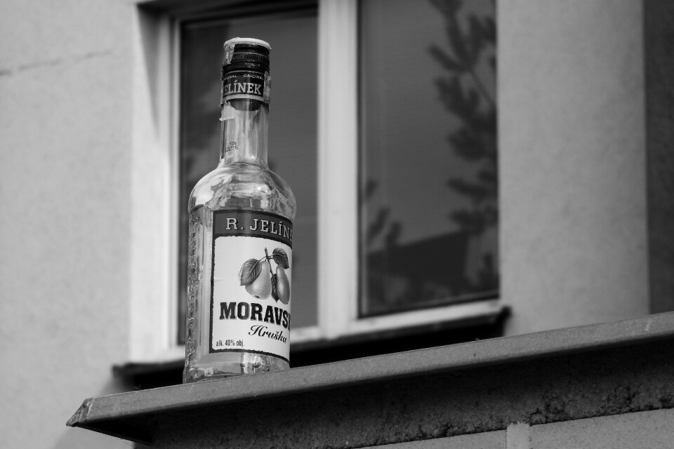 Drink bottle of alcohol glass bottle