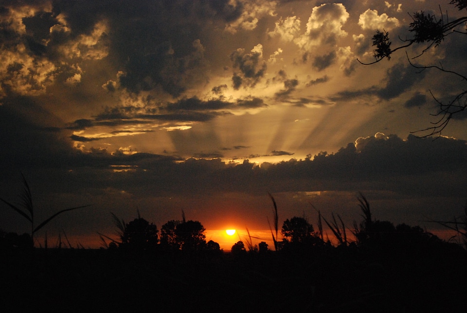October evening sky clouds