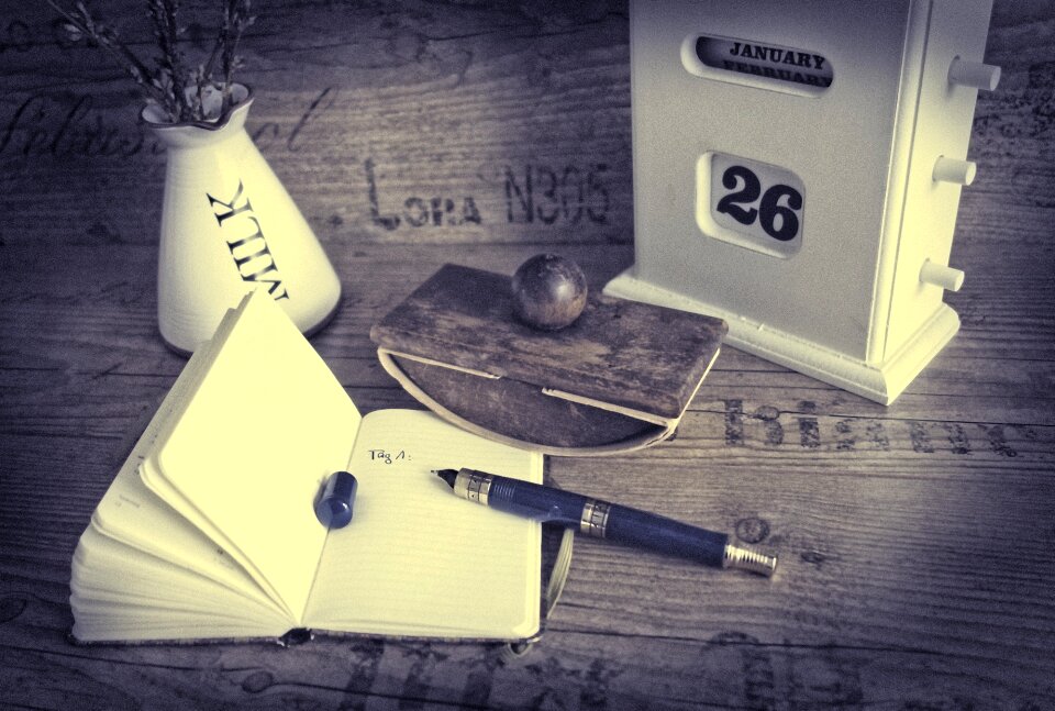 Antique write old fashioned