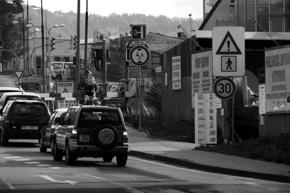 City traffic signs car ride