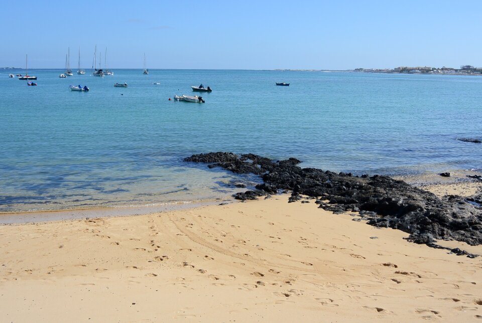 Stones boats canary islands photo