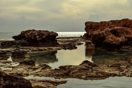 Landscape rock formation winter photo