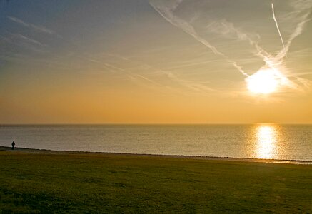 Sunset sea beach photo