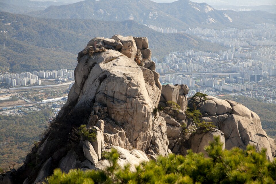 The city of san mountain bukhansan mountain