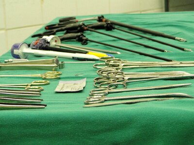 Cirurgical instruments tweezers surgical clamps photo