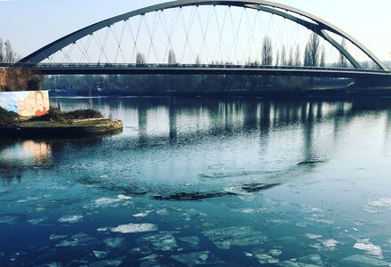 River ice floes frankfurt main