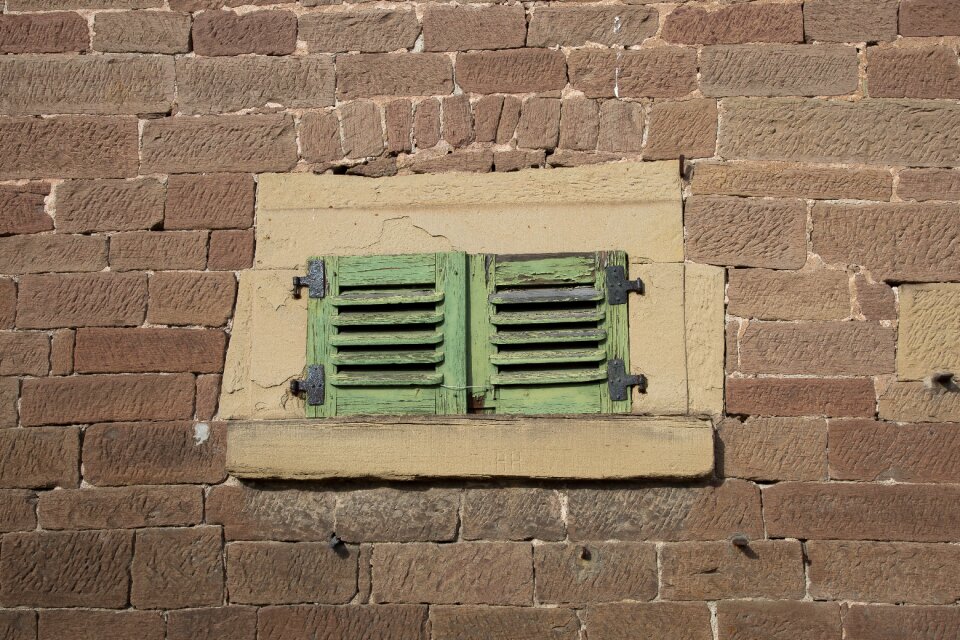 Closed shutters wooden shutters