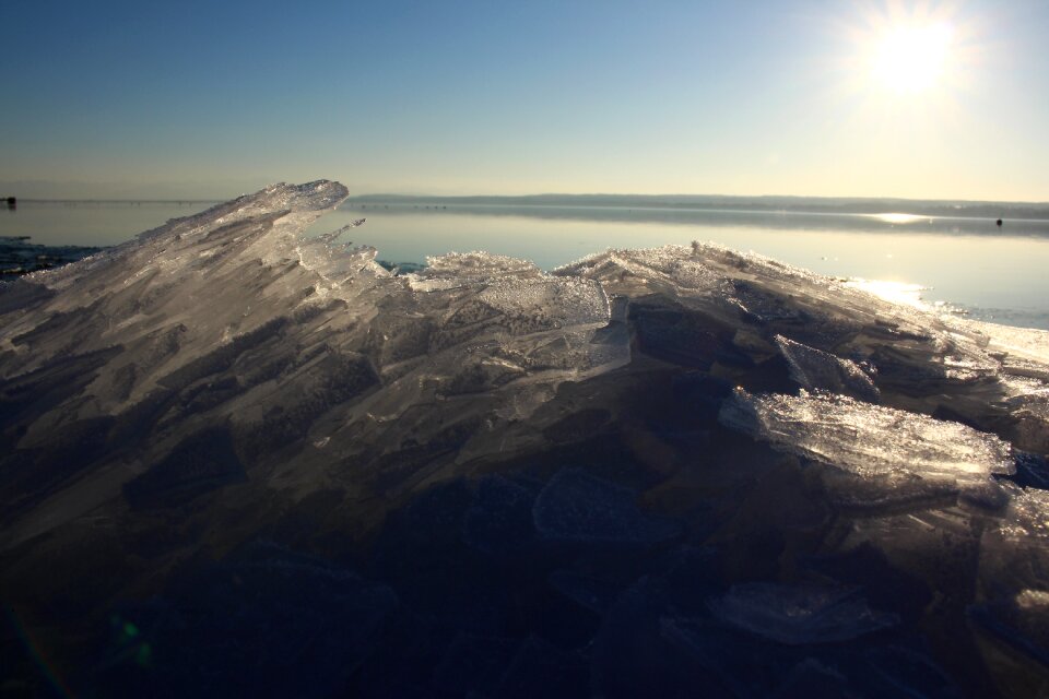 Lake ice sun