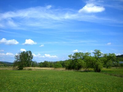Scenic clouds field photo