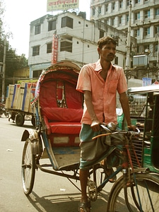 Cycle-rickshaw transportation traffic photo