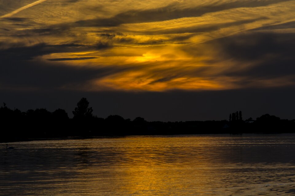 Romantic evening sky sea