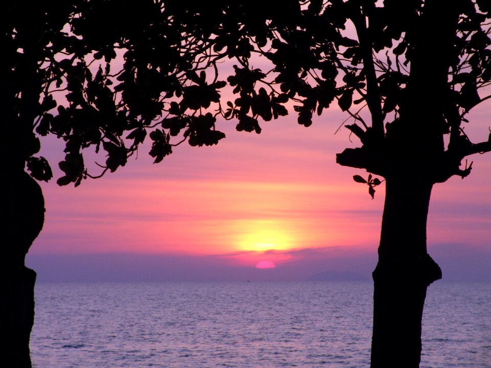 Sea evening silhouette