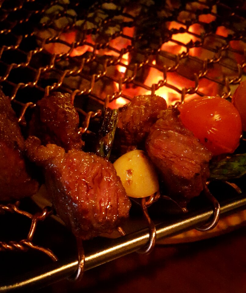 Charcoal char-grilled food
