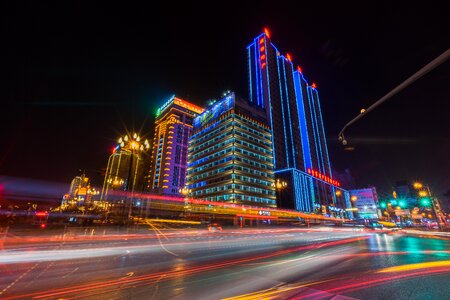 Yellow river road night view slow gate