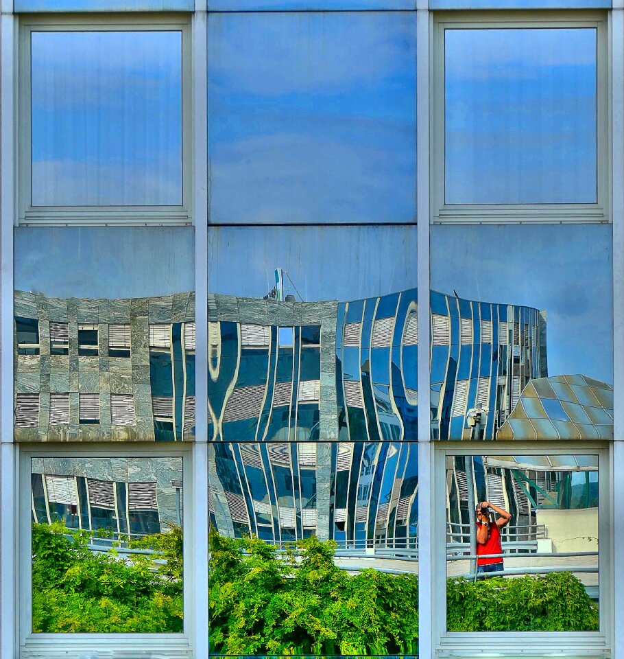 Architecture facade mirror industrial park