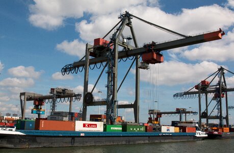 Rotterdam port container crane photo