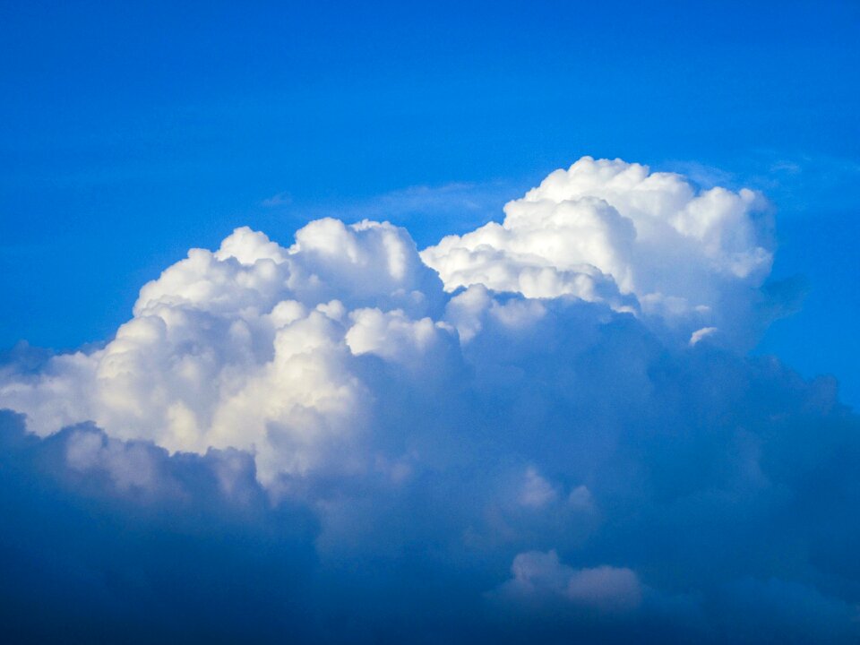 Blue clouds sky white photo