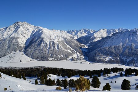 Reschensee lake alpine photo