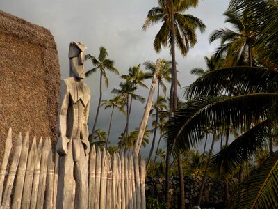 Wooden statue carving photo