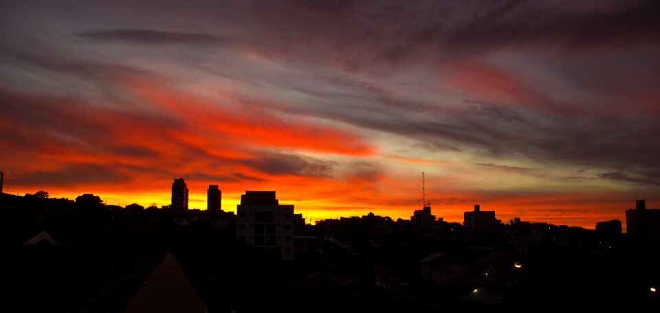 Silhouette sky orange photo