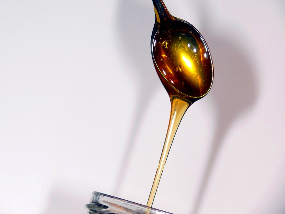Yellow honeyed honey jar